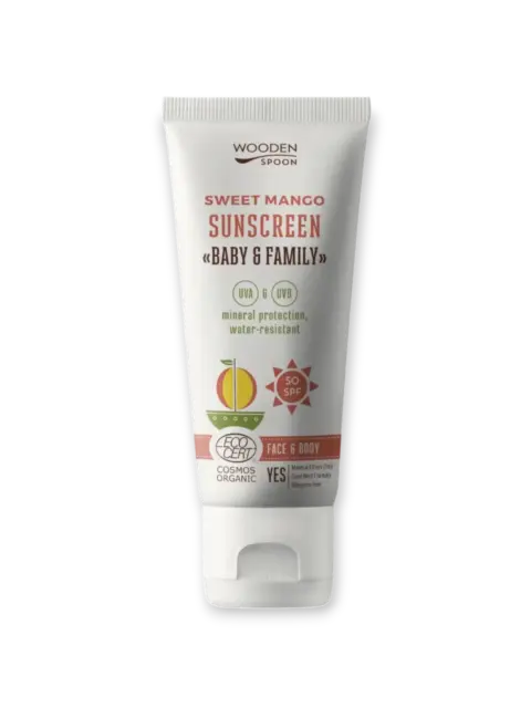 Слънцезащитен крем за лице и тяло Sweet Mango SPF 50 Wooden Spoon