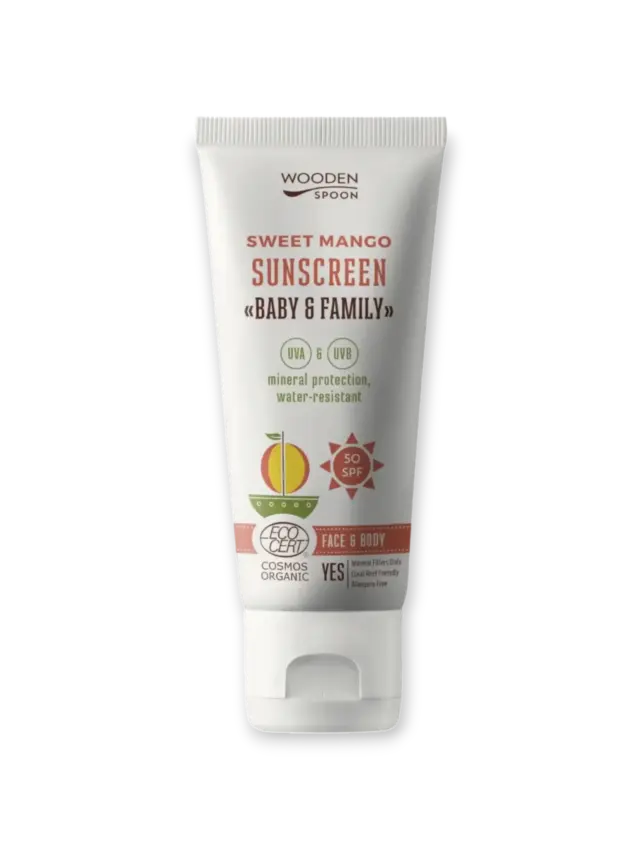 Слънцезащитен крем за лице и тяло Sweet Mango SPF 50 Wooden Spoon
