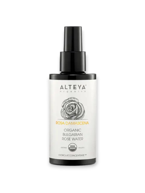 Био Розова вода 100 мл виолетово стъкло Alteya Organics