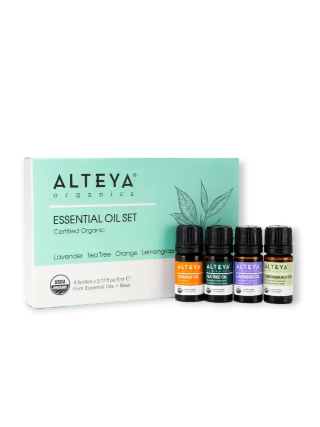 Bio set of 4 pcs. oils Courtesy, Alteya Organics