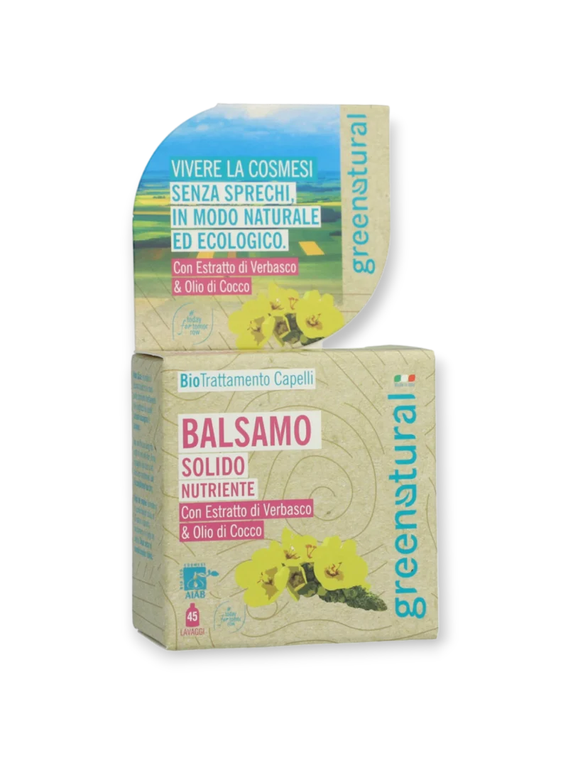 Твърд балсам за коса с екстракт от Лопен, 40 г Greenatural