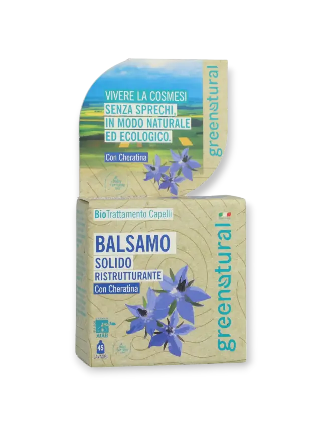 Твърд балсам за коса с Кератинови пептиди, 40 г Greenatural
