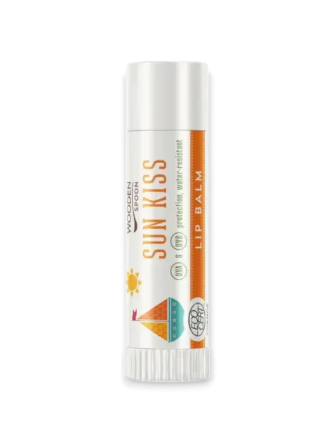 Wooden Spoon Балсам за устни SUN KISS, UV защита, 4.3 мл