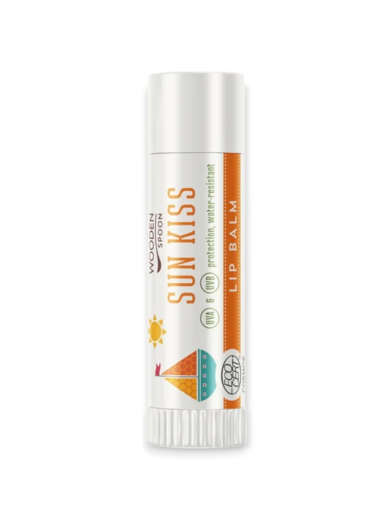 Wooden Spoon Балсам за устни SUN KISS, UV защита, 4.3 мл
