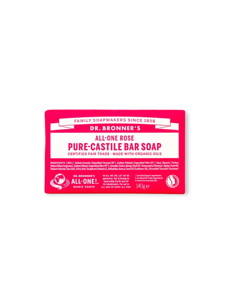 Чист кастилски сапун - Роза 140 г Dr.Bronner`s