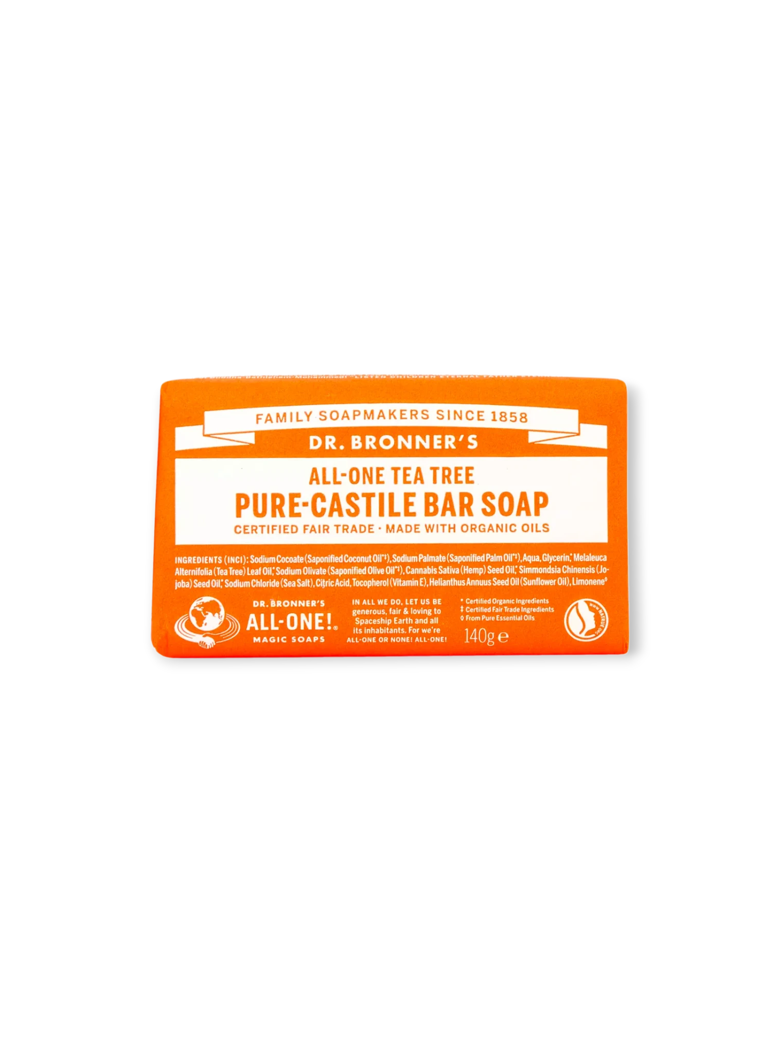 Чист кастилски сапун - Чаено дърво 140 г Dr.Bronner`s