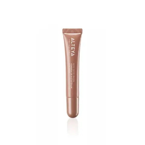 Био гланц за устни серамиди NUDE TOFFEE Alteya Organics, натурален блясък за устни, хидратация и подхранване, козметика за устни.