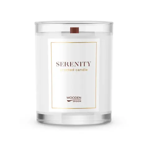Натурална соева свещ Serenity, 200 мл Wooden Spoon