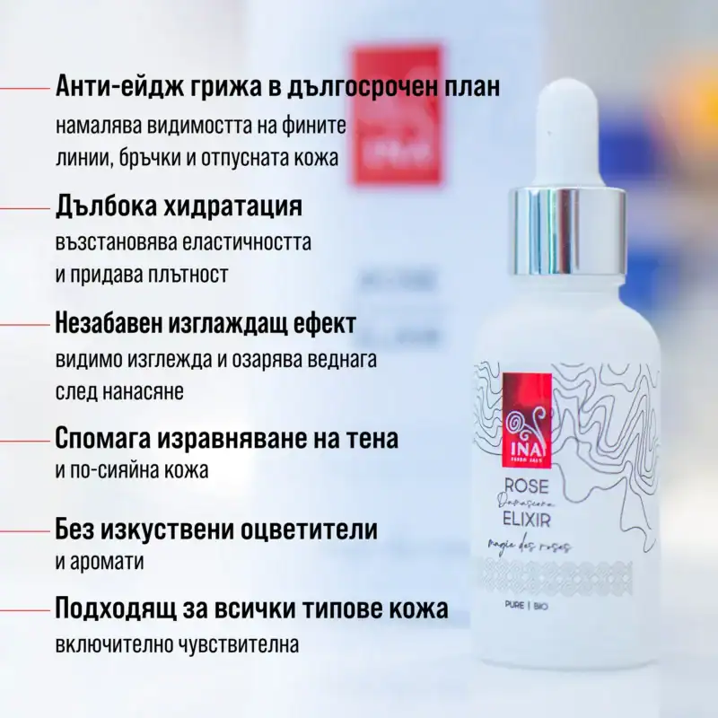 Интензивен Anti-Age Серум за лице - Rose Elixir InaEssentials - Image 2